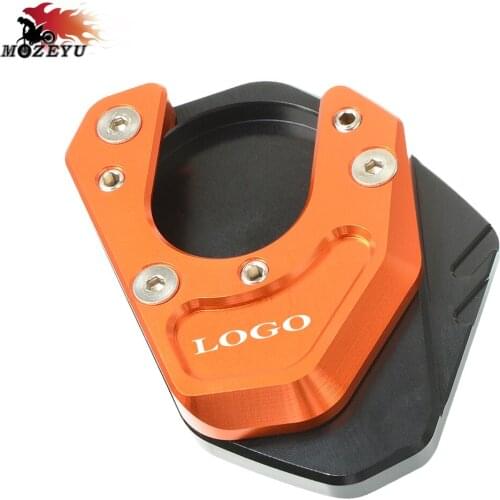 Logo For 125/200/390 RC125/200/390/690 Motorcycle Accessories Side Stand Enlarge Kickstand Extension Plate Pad CNC