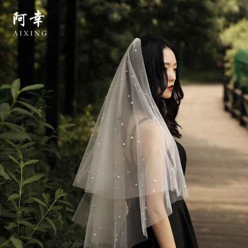 Fashion Bachelor Party Bride Wedding 1.5 Pearl Veil European and American Bridal Wedding Dress Accessories Short Tiara