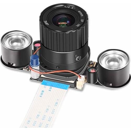 Raspberry Pi 3 Camera Module 5MP 1080p OV5647 Auto-Switching Day/Night Vision Webcam 72 Degree FoV for Raspberry Pi Model A/B/B