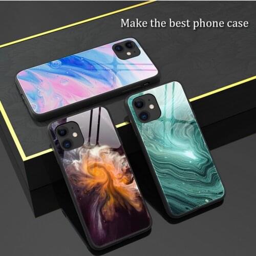 Marble Glass Case for iPhone 12 11 Pro Tempered Glossy Back Cover For iPhone 12 pro max 11 iPhone XS XR X 8 7 6s 6 Plus SE 2020