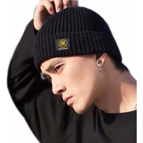 Mens Knitted Hat 2021 Antumn Winter Warm Black Beanie Hats Men Brimless Beanies For Ladies Women Skullcap Solid Cap Knitted Hat