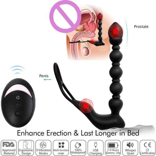 Frequency Male Prostate Massage Vibrator Anal Plug Sex Toys For Gay Men Anal Toys Butt Plug Delay Ejaculation Ring For Man