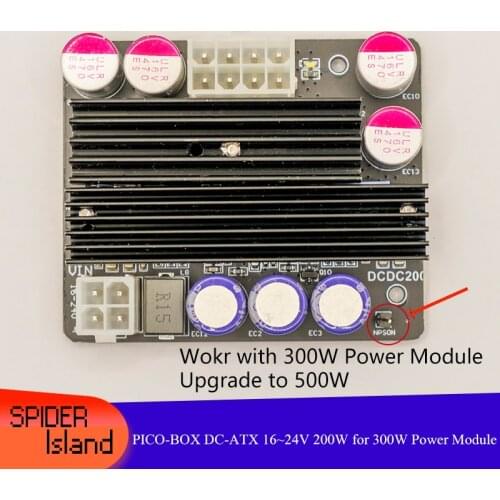 Update PICO-BOX DC-ATX Power Supply 16~24V output 200W 12V output for use with X3 300W Power Supply Module Upgrade 500w
