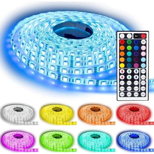 Led Strip10M 5050 RGB 300leds Flexible Color Changing Full Kit with 44 Keys IR Remote Controller +Control Box+ 12v 5A Power