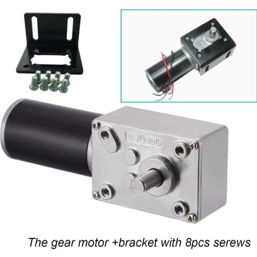12v 5R to 470R High Torque Turbine Worm Gear Motor bracket tubular motor 24v mount dc motor holder 24v gear box Reducer CW/CCW