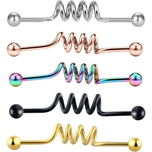 14G Stainless Steel Industrial Barbell Earring Cartilage Body Piercing Jewelry 38mm 1&1/2 Inch Industrial Piercing Bar