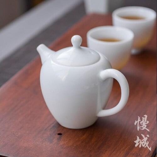 Blue and white porcelain teapot pot Japanese household ceramic Kung Fu tea set antique China teaware kettle gift tea infuser