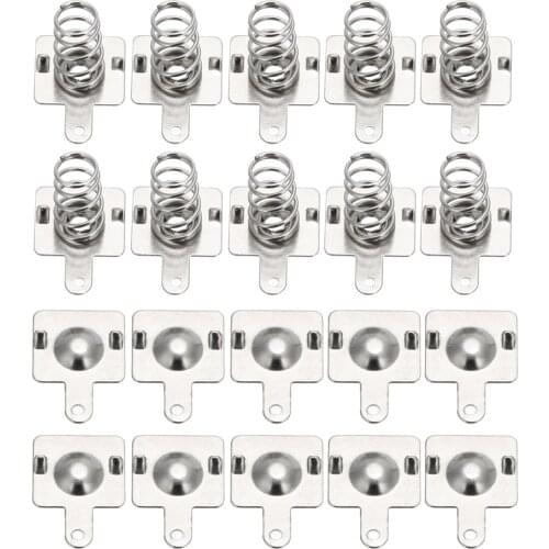 10 Pairs Silver Battery Spring Contact Plate Replacement 14.5 * 9mm For AA AAA Batteries