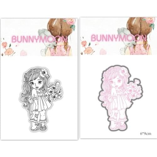 CH New Arrival 2021 Rose Girl Stencils die and stamps for DIY Scrapbooking/photo Album stamps Decorative Embossing DIY Cards