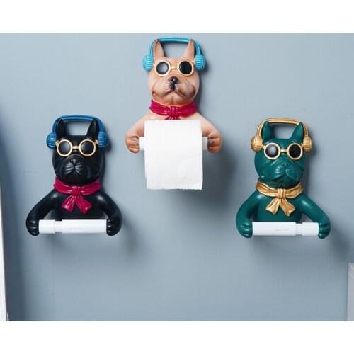 Creative music dog kitchen toilet roll paper holder no punch bathroom toilet paper holder toilet paper holder tissue holder