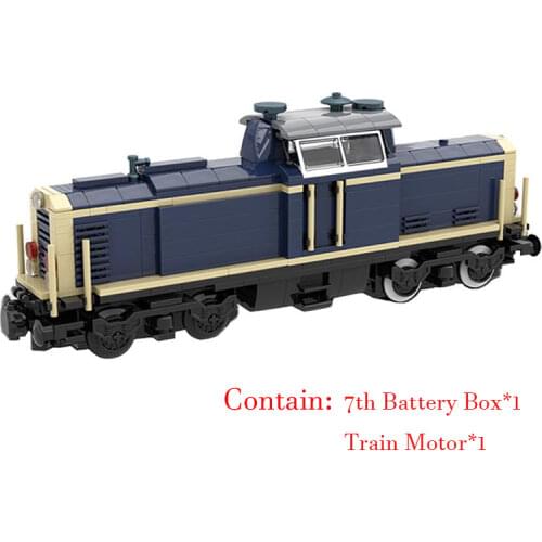Technical Motor City Electric Train V100 German Cargo Locomotive Building Blocks Kit Railway Track Bricks Kid Toys Gift