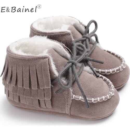 Newborn Baby Boy Girl Shoes Suede Leather Baby Moccasins Fringe Soft Soled Non-slip Footwear Shoes Baby Boot Booties