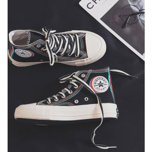 Womens Shoes Fashion Women Sneakers Casual Flats Solid Canvas Classic Solid Color High Top Women Casual Shoes Sneakers R12-12