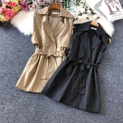 Womens vest vest jacket spring 2021 Korean fashion outer wear mid-length net red windbreaker vest