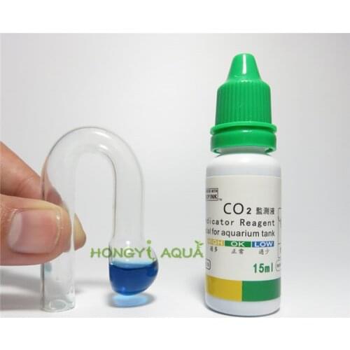 1 set glass CO2 long-term monitor aquarium CO2 concentration detector contains CO2 test solution CO2 supplies drop type monitor