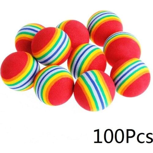100Pcs Rainbow Ball Cat Toy Colorful Ball Interactive Pet Kitten Scratch Natural Foam EVA Ball Training Pet Supplies Product