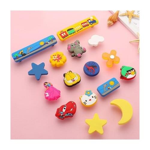 1x Decorative Drawers Pulls / Dresser Knobs / Chest Knobs for Kids and Nursery Rooms Safe Rubber material