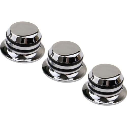 3Pcs Guitar Metal Top Hat Tone Tuning Knobs For Fender Gibson Electric Guitar Jazz Bass Lp St Chrome
