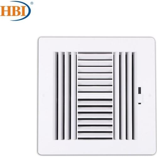 4-Way W8" x H8" Bright White Finished Plastic Sidewall/Ceiling Register Air Grille Air Vent Ventilation Equipment