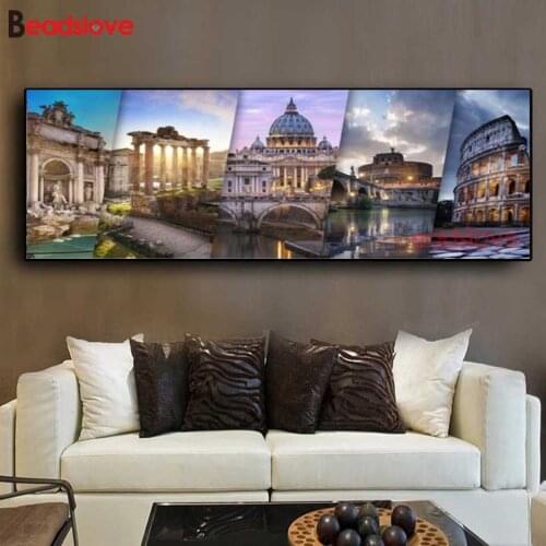 Large size Diamond painting Italy Architecture Landscape Full Square Round Drill Wall Decor Embroidery Craft Cross stitch S73