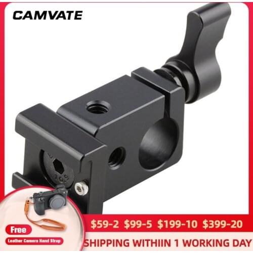 CAMVATE 15mm Single Rod Clamp Stabilizers With Hot Shoe adapter For DSLR Camera Shoulder Mount Rig 15mm Rail Support System New