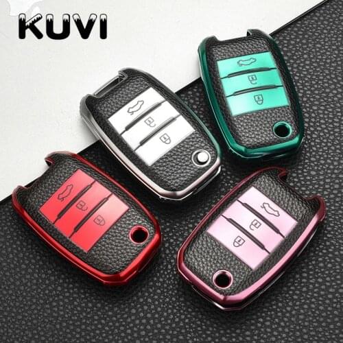 Tpu Folding Car Key Cover Protection For KIA Sid Rio Soul Sportage Ceed Sorento CeratoK2 K3 K4 K5 Remote Case Protect Keychain