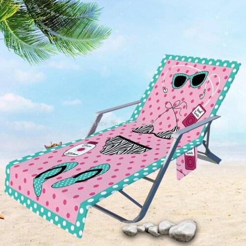 Beach Chair Cover Holiday Garden Swimming Pool Lounger Chairs Cover With Storage Pocket Summer Element Seaside Beach Towel
