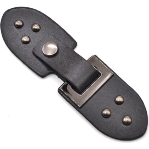 Chzimade 1 Pc Black Brown Sewing Metal Toggle Button Faux Leather For Jacket Coat Cloth Accessories