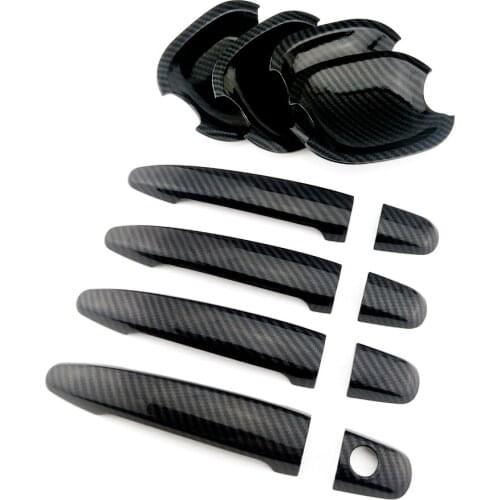 For Toyota Highlander 2007 2012 Carbon Fiber Printed Car Exterior Door Handle Cover Door Bowl Moulding Trim For Camry 2007 2011