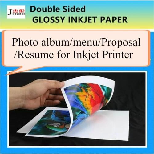 Double Sided A4 Inkjet Photo Paper a4 size, Glossy Surface, 50 sheets/pack, Menu/Photo album Resume Proposal Cover Printing