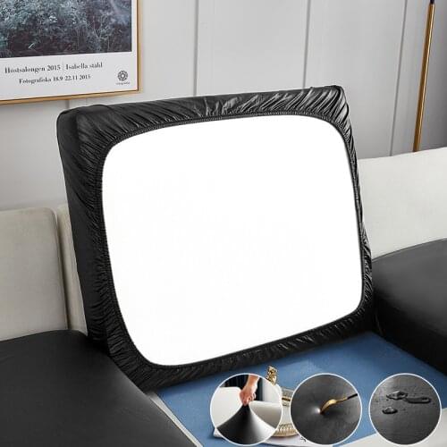 Elastic Sofa Cushion Seat Cover PU Leather Waterproof Sofa Back Seat Cushion Cover Armrest Couch Slipcover for Living Room Decor