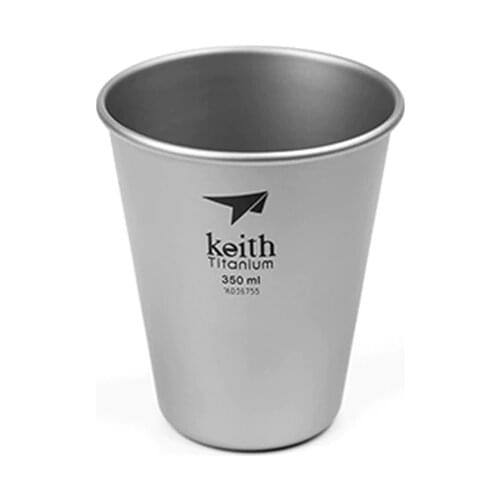 Keith Titanium Beer Cup 350ml Water Mugs For Outdoor Camping Hiking Travel Drinkware Coffee Mug Tea Cup Lightweight 42g Ti9001