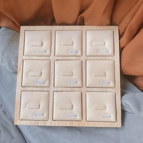 9 Grid Finger Ring Earring Storage Jewelry Display Showcase Trays Wooden Bamboo Fashion Accessories Organizer Box