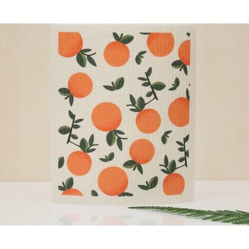 Creative Fruit Print Kitchen Quick-Dry Cleaning Rag Dish Cloth Wiping Napkin Absorbing Cloth Sustainable eco friendly products