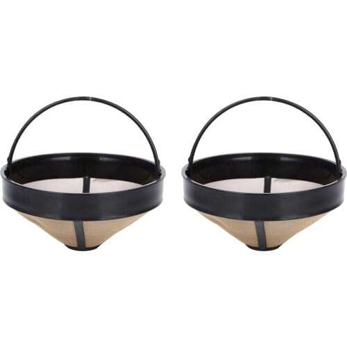 2pcs Round Party Multifunction Coffee Filter Basket Bar Reusable Easy Clean Stainless Steel Fine Mesh Tool Home Kitchen Solid