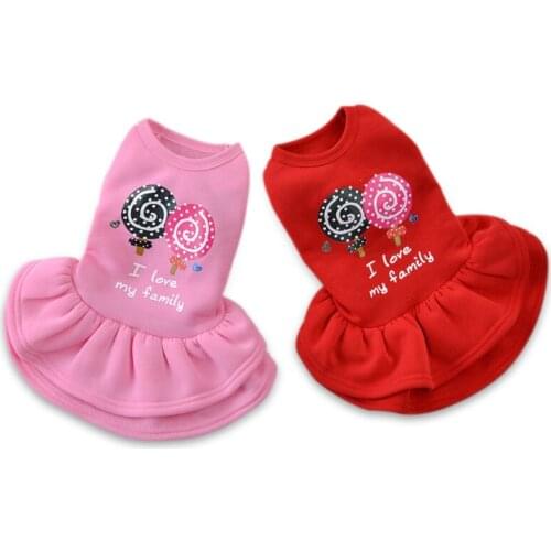 Cute Dog Dress Winter Pet Dresses Cat Chihuahua Yorkie Clothes Puppy Clothing Apparel Skirt Princess Costume Pomeranian Outfit