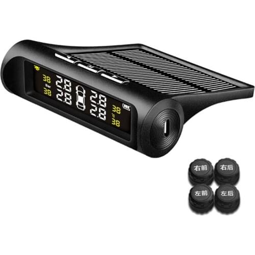 Tire pressure monitor External automobile universal tire detection monitor wireless solar tire pressure detection