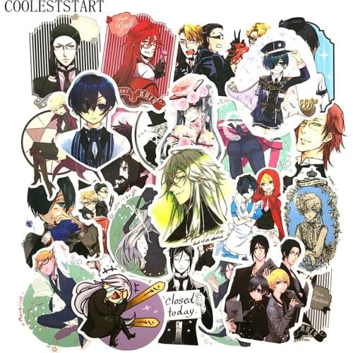 10/50 Pcs/Set Anime Black Butler Stickers For Kids Luggage Laptop Motorcycle Skateboard Bicycle Stationery Kuroshitsuji Stickes