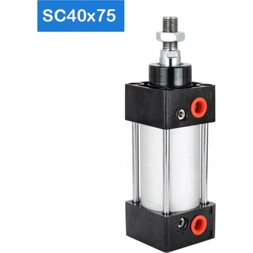 SC40X75 40mm Bore 75mm Stroke Clamping Double Acting Pneumatic Price Actuator Air Piston Pump Manufacturer Small Cylinder