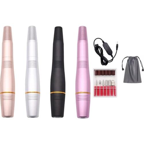 Professional 35000RPM Electric Nail Drill Machine Stainless Steel Handle Electric Manicure Drill & Accessory Nail Art Polishing