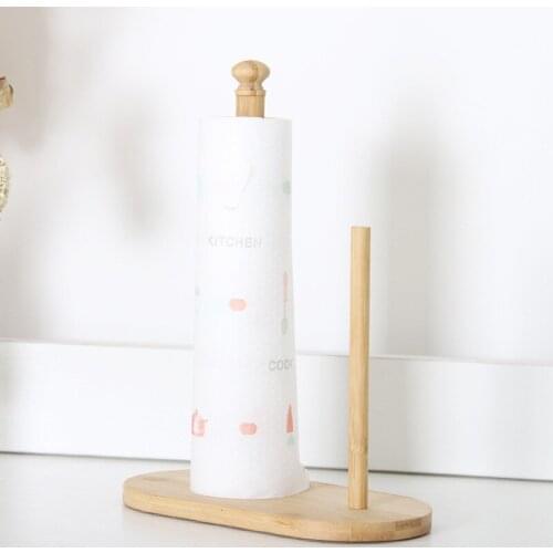 Simple NEW 1PC Kitchen bamboo paper holder Kitchen Storage shelfHook Roll Paper Rack Cabinet Shelf Lazy rag storage rack