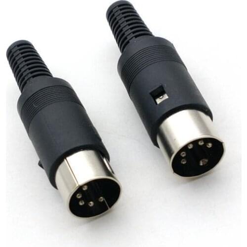 200 pcs 5 Pin DIN Plug Connector with black Plastic Handle Male
