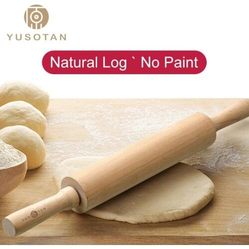 1 pc solid wood rolling pin bread biscuit pizza roller stick kitchen tool dough pastry flour roller natural wooden rolling pin