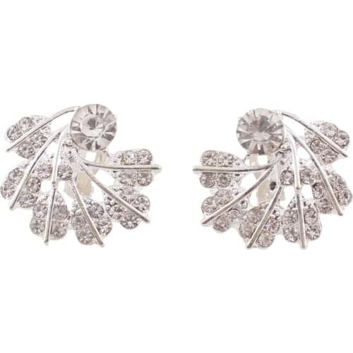 Grace Jun New Style Simulated Pearl Rinestone Star Crown Butterfly Bowknot Clip on Earrings No Pierced for Girls Earrings