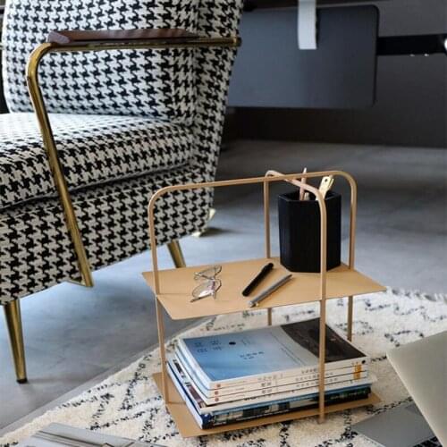 Cutelife Nordic Wrought Iron Double-layer Racks Bathroom Countertop Storage Shelf Tabletop Debris Shelf Impurity Finishing Shelf