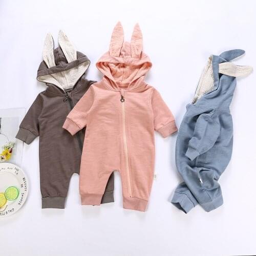 Rabbit ears Warm Newborn Kids Infant Rabbit Boys Girls Jumpsuit Long Sleeve Spring one-pieces jumpsuits baby clothing
