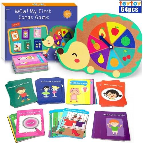 Toddler Games, Hedgehog Board Cards Preschool Early Education Montessori Toys, Family Party Game for Kids Age 2 3 4 Years Old
