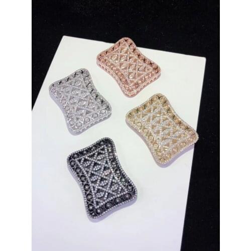 High Quality Golden plated Paved CZ Necklace Pendant Clasp Cubic Zirconia Jewelry Connector DIY Jewellery Making