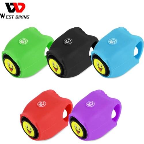 WEST BIKING Electric Cycling Bells 120 dB Horn Rainproof MTB Bike Accessories Handlebar Bell Silica Gel Shell Ring Bicycle Bell