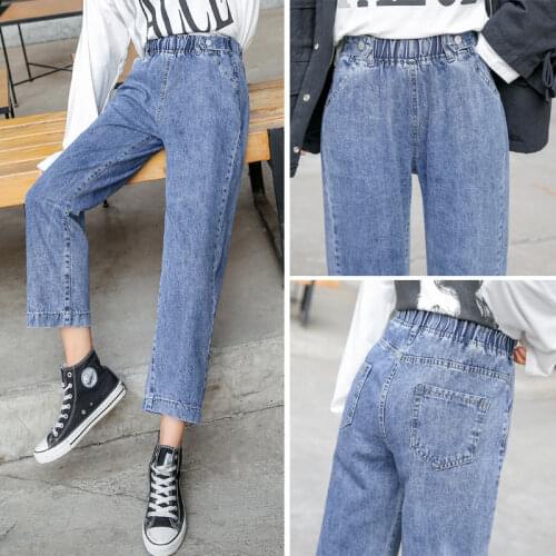 Woman Jeans Pants High Waist Denim Pants Womens Clothing Baggy Straight Trousers Pantalones Vaqueros Mujer